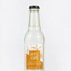 bouteille de ginger beer hysope 20cl sur fond blanc